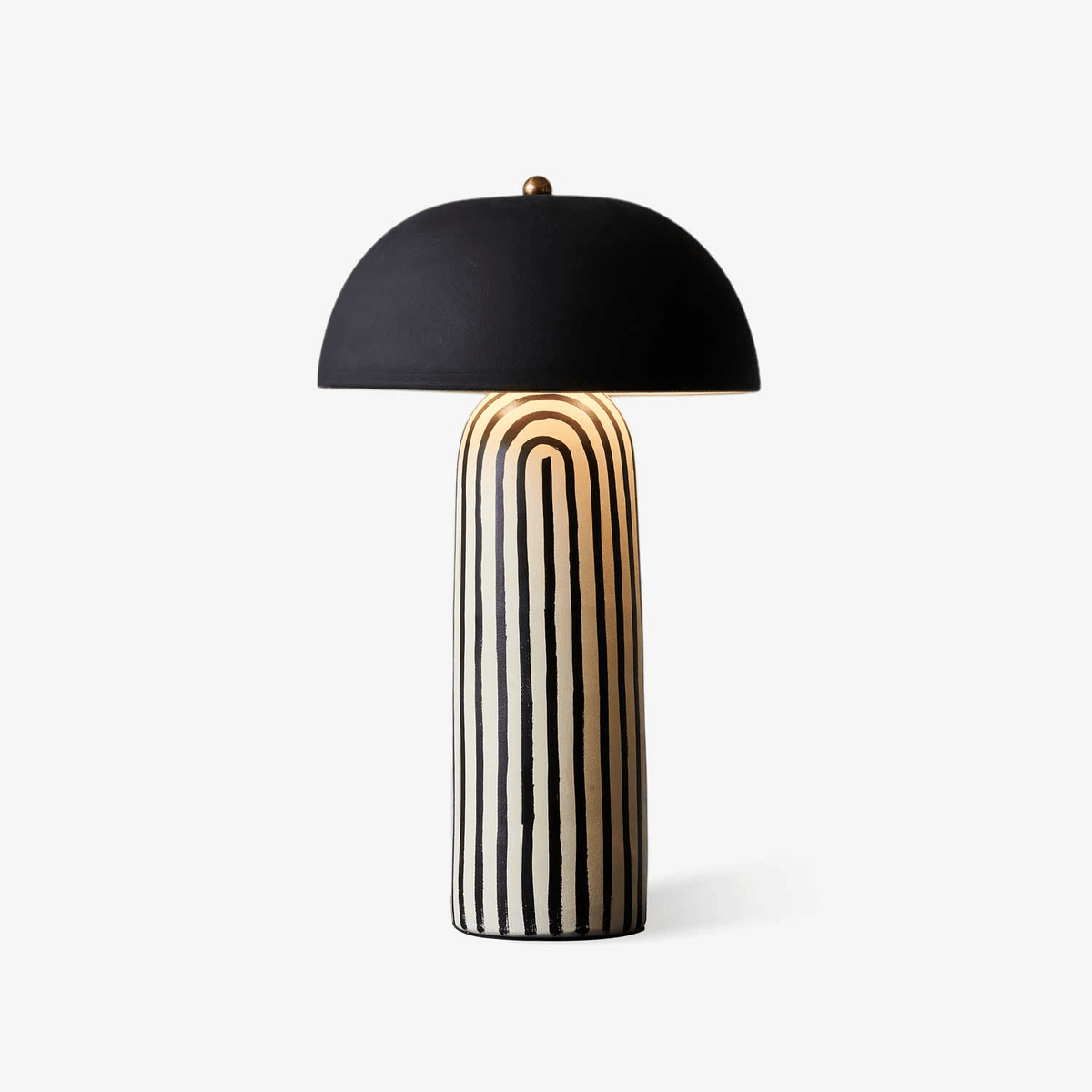 Striped Ceramic Table Lamp with Fabric Shade