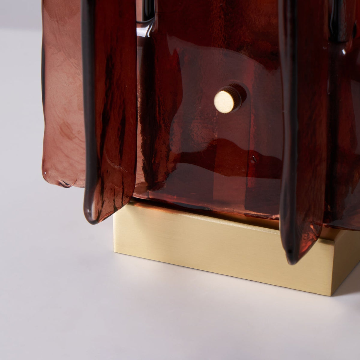 Amber Glow Ribbed Glass Table Lamp