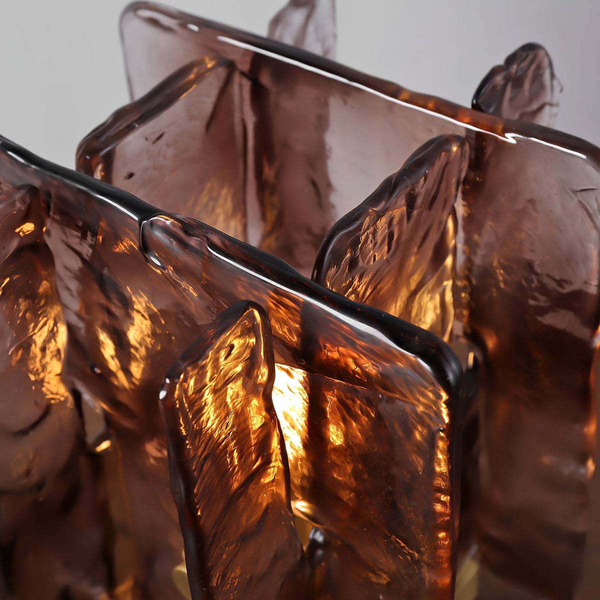 Amber Glow Ribbed Glass Table Lamp