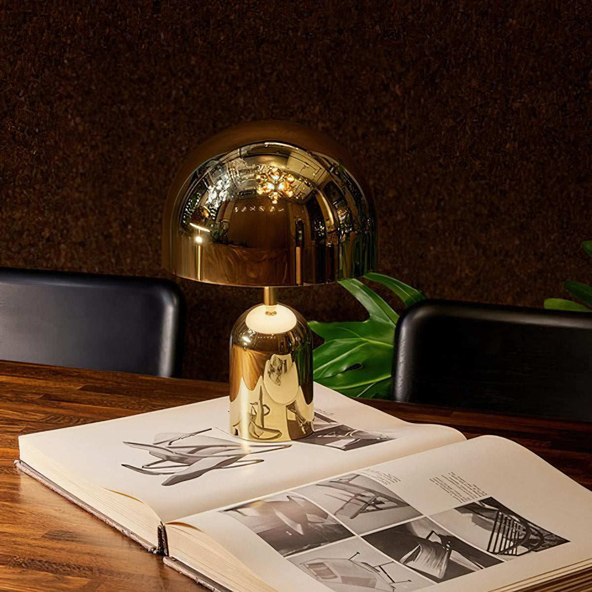 Reflective Dome Table Lamp with Focused Downlight