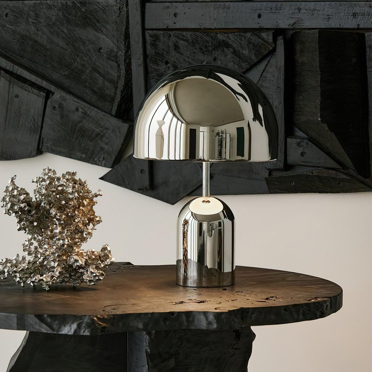 Reflective Dome Table Lamp with Focused Downlight
