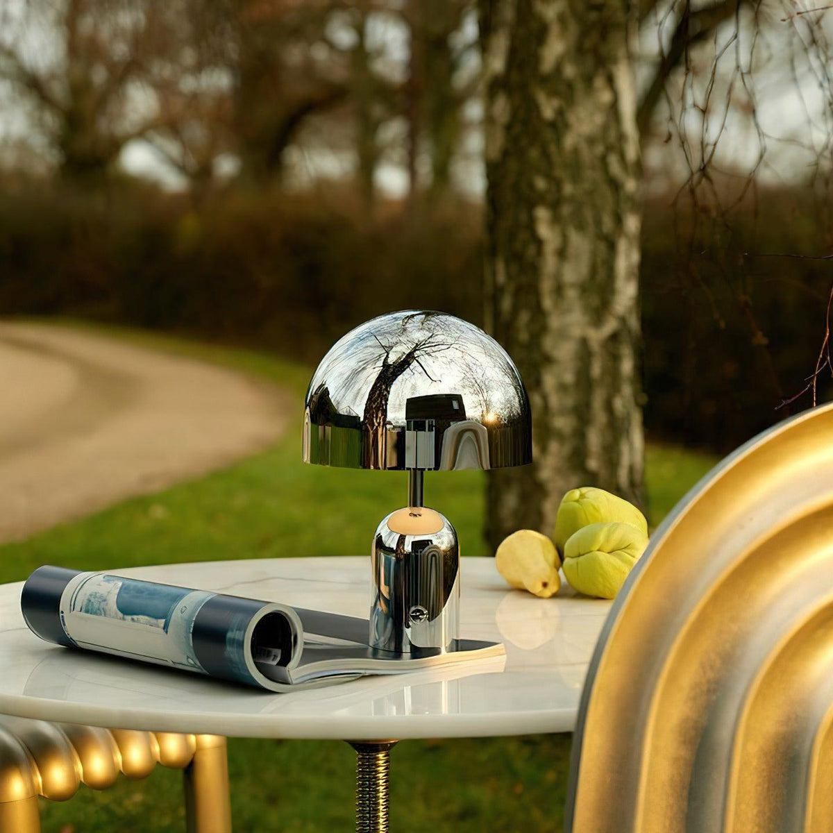 Reflective Dome Table Lamp with Focused Downlight