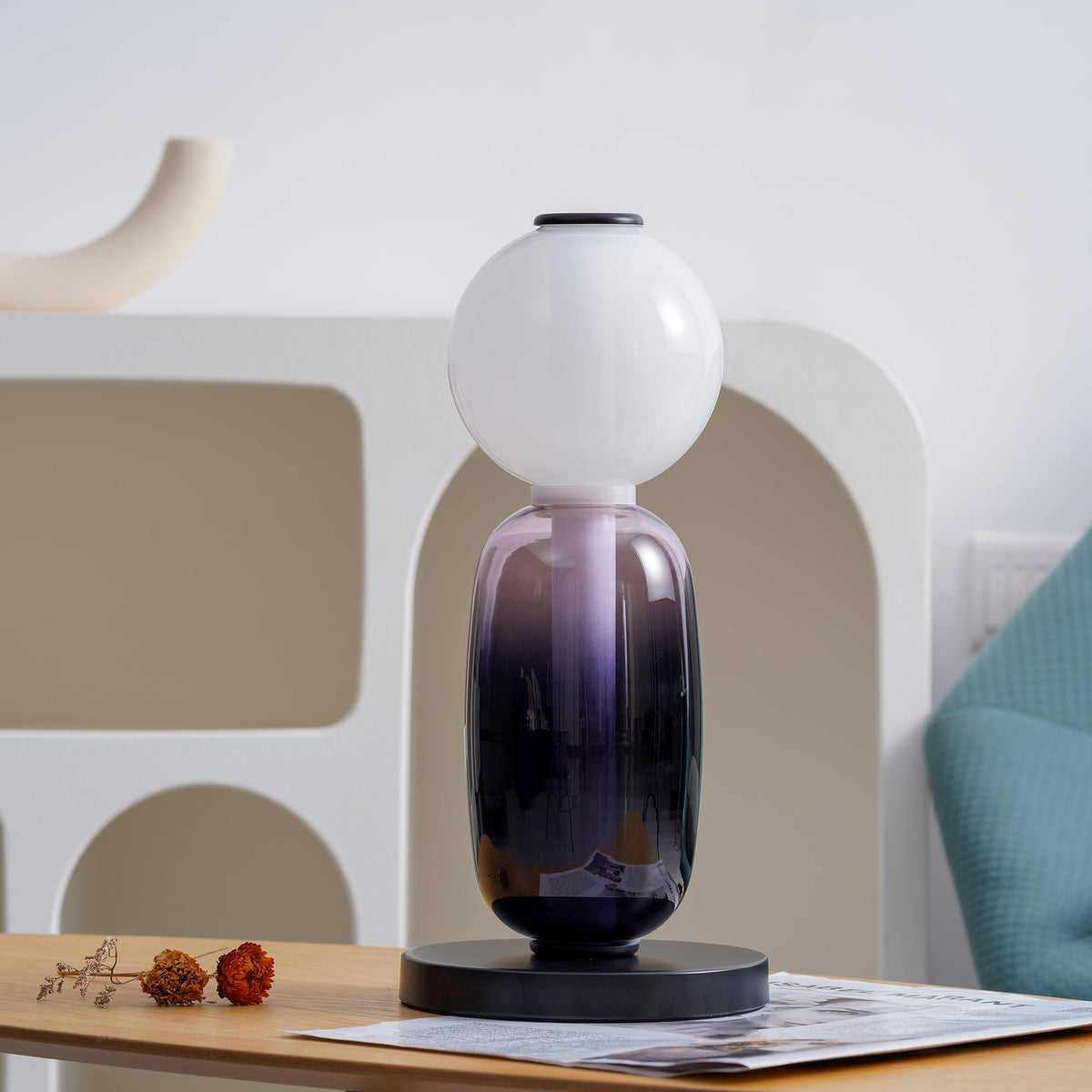Halo Glass Table Lamp with Warm Ambient Glow
