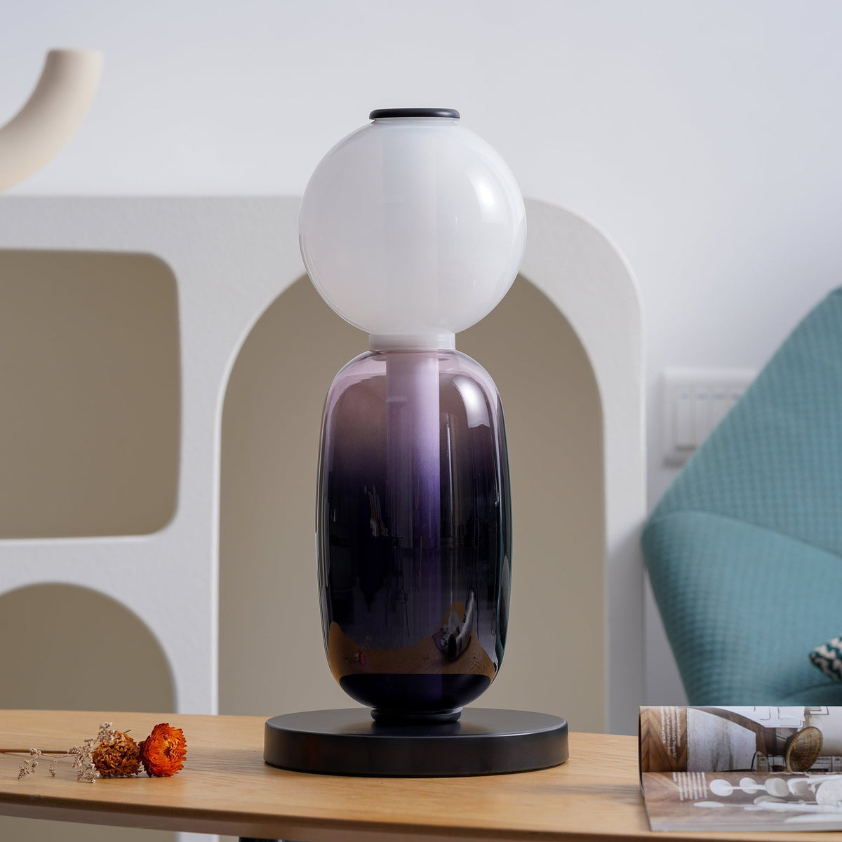Halo Glass Table Lamp with Warm Ambient Glow