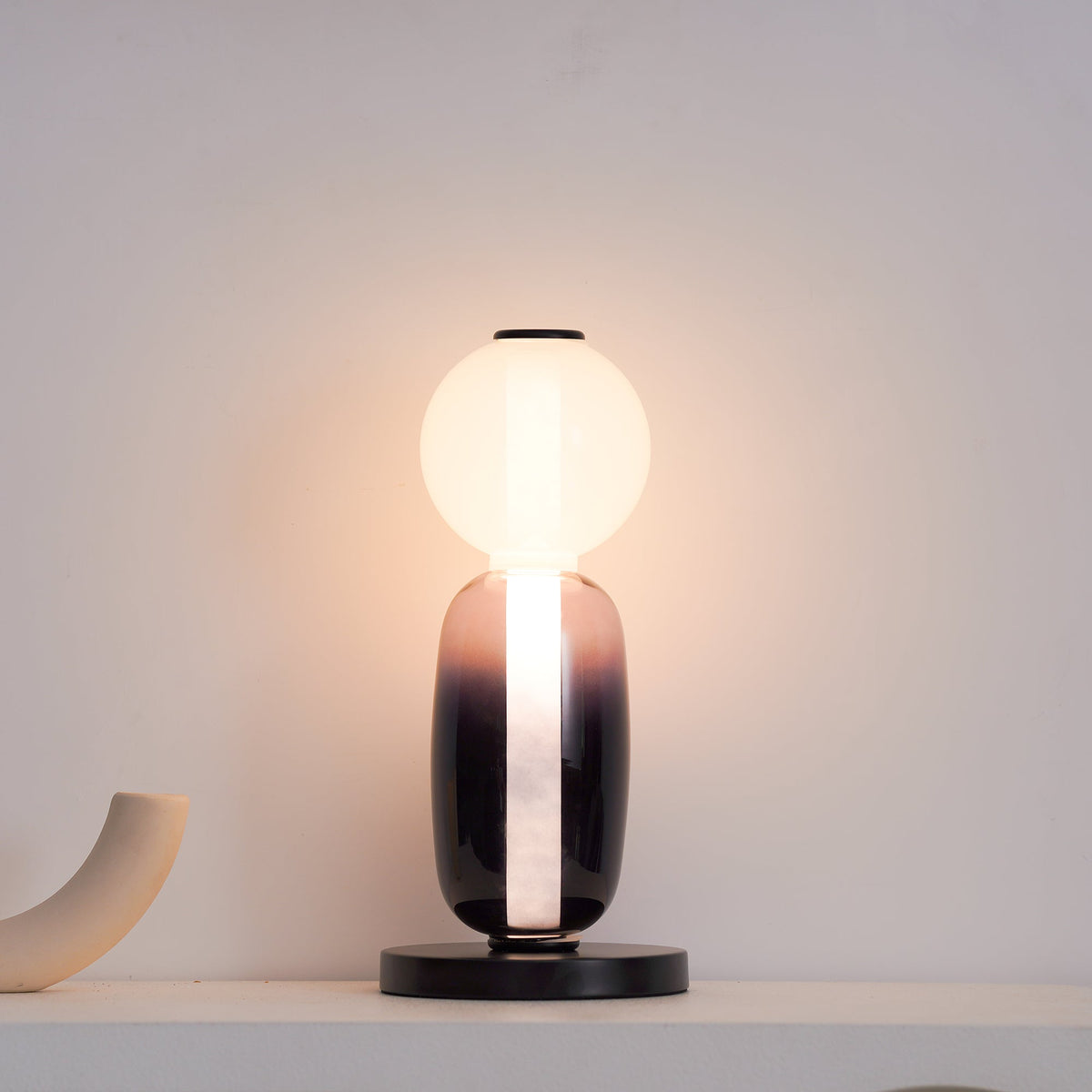 Halo Glass Table Lamp with Warm Ambient Glow
