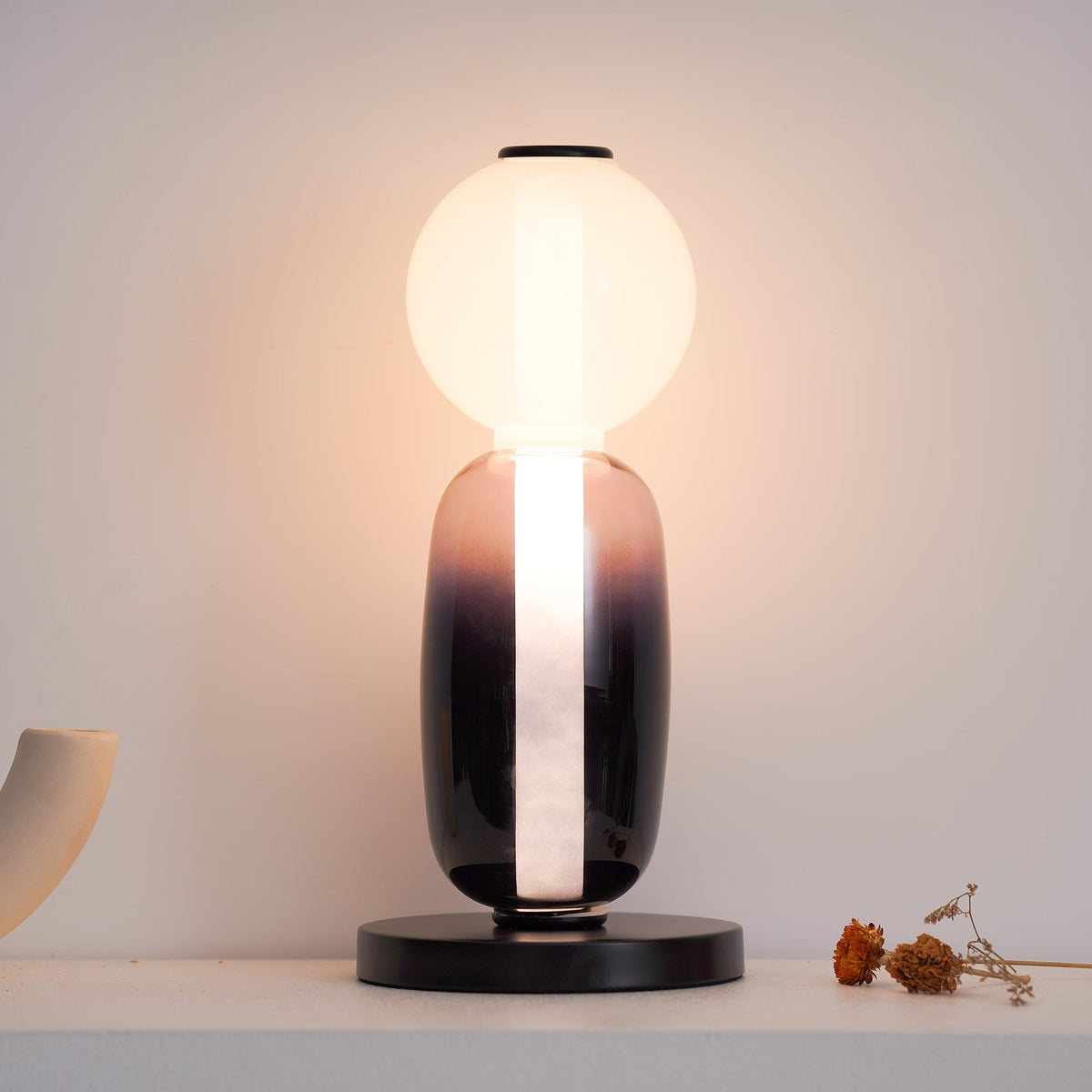 Halo Glass Table Lamp with Warm Ambient Glow