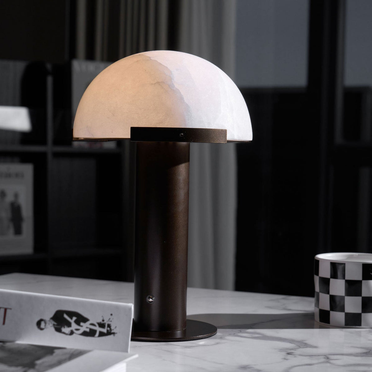 Alabaster Table Lamp with Soft Diffused Glow