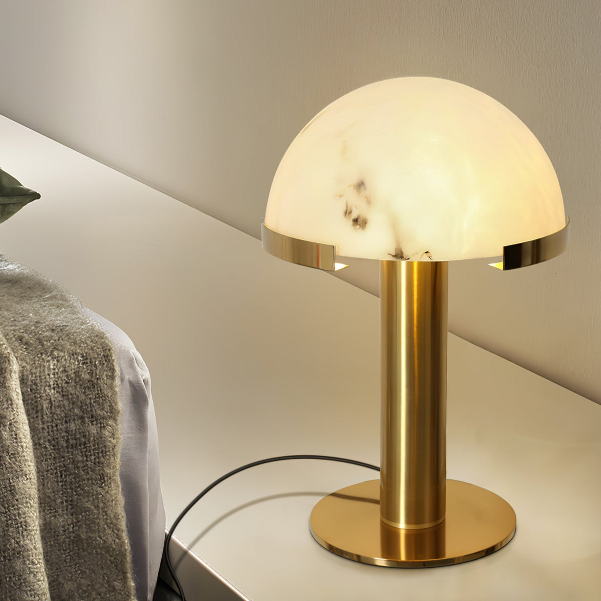 Alabaster Table Lamp with Soft Diffused Glow