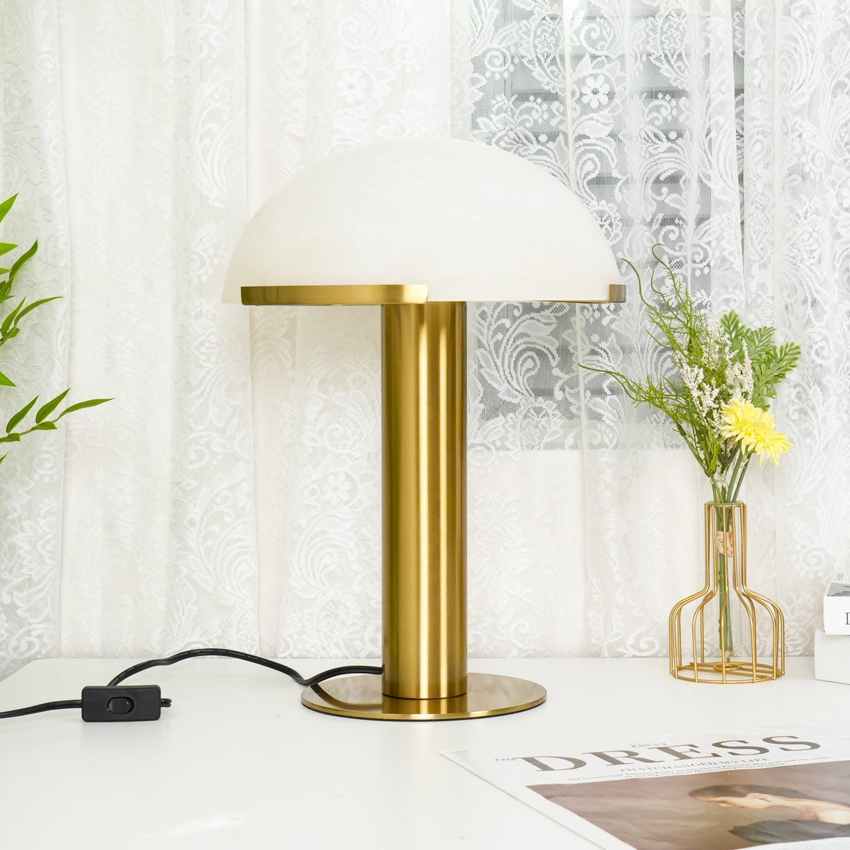 Alabaster Table Lamp with Soft Diffused Glow