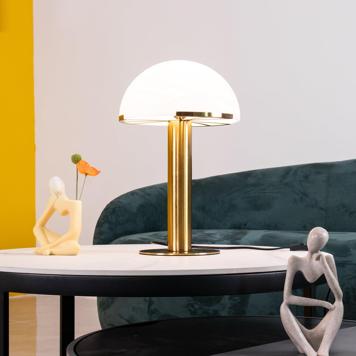 Alabaster Table Lamp with Soft Diffused Glow