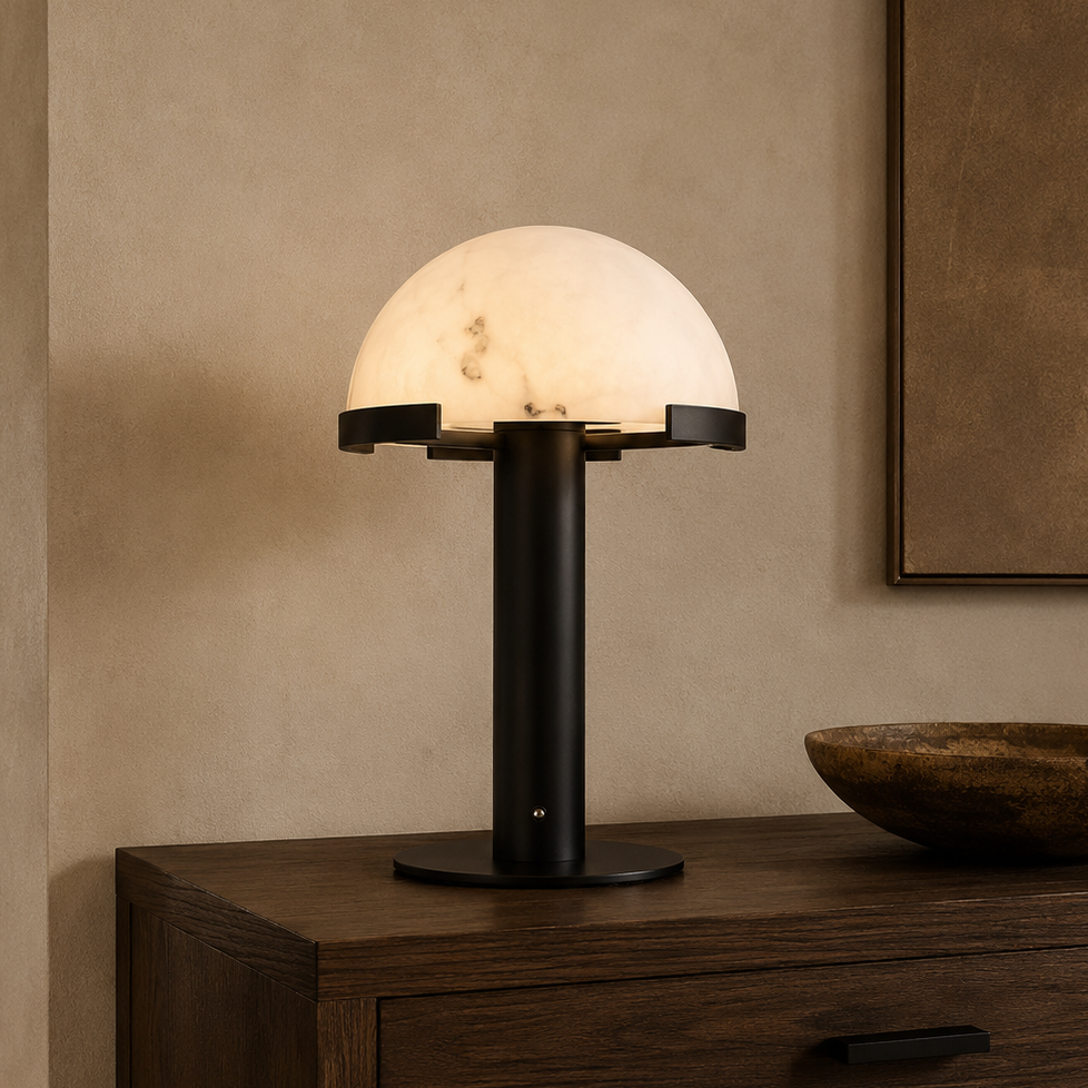 Alabaster Table Lamp with Soft Diffused Glow