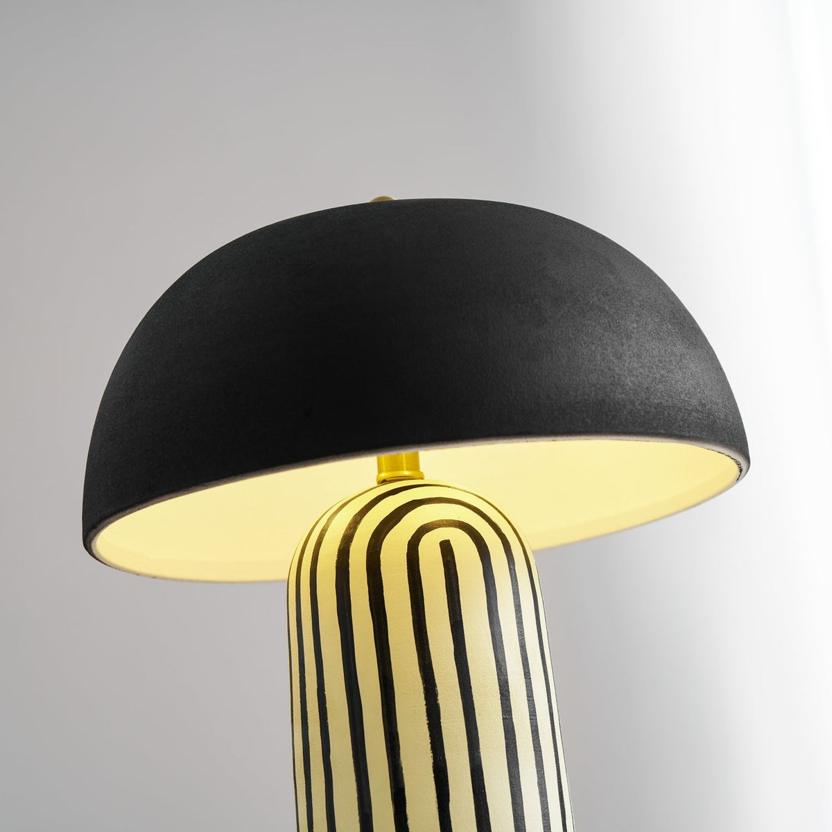 Striped Ceramic Table Lamp with Fabric Shade