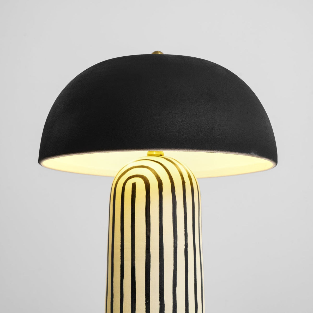 Striped Ceramic Table Lamp with Fabric Shade