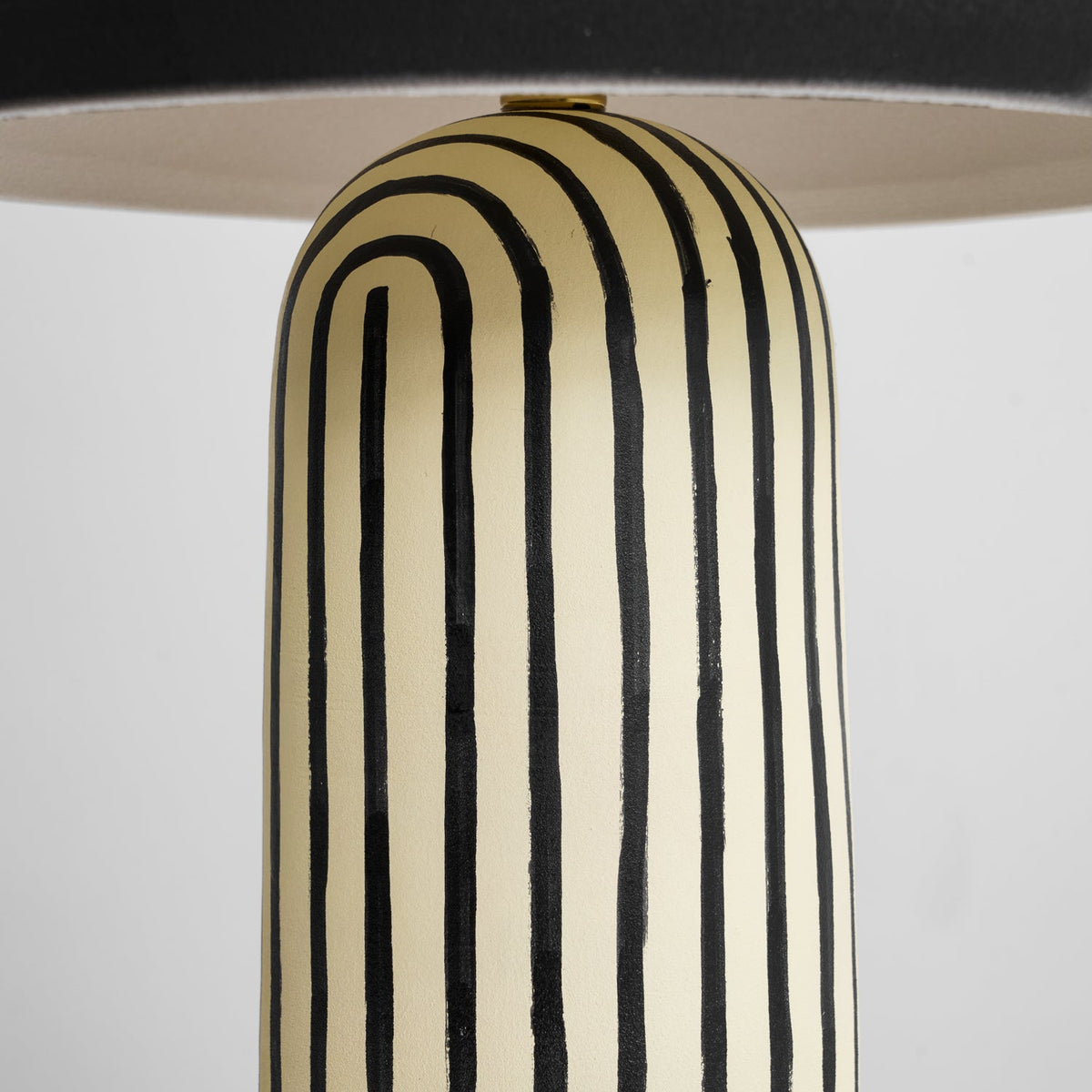 Striped Ceramic Table Lamp with Fabric Shade