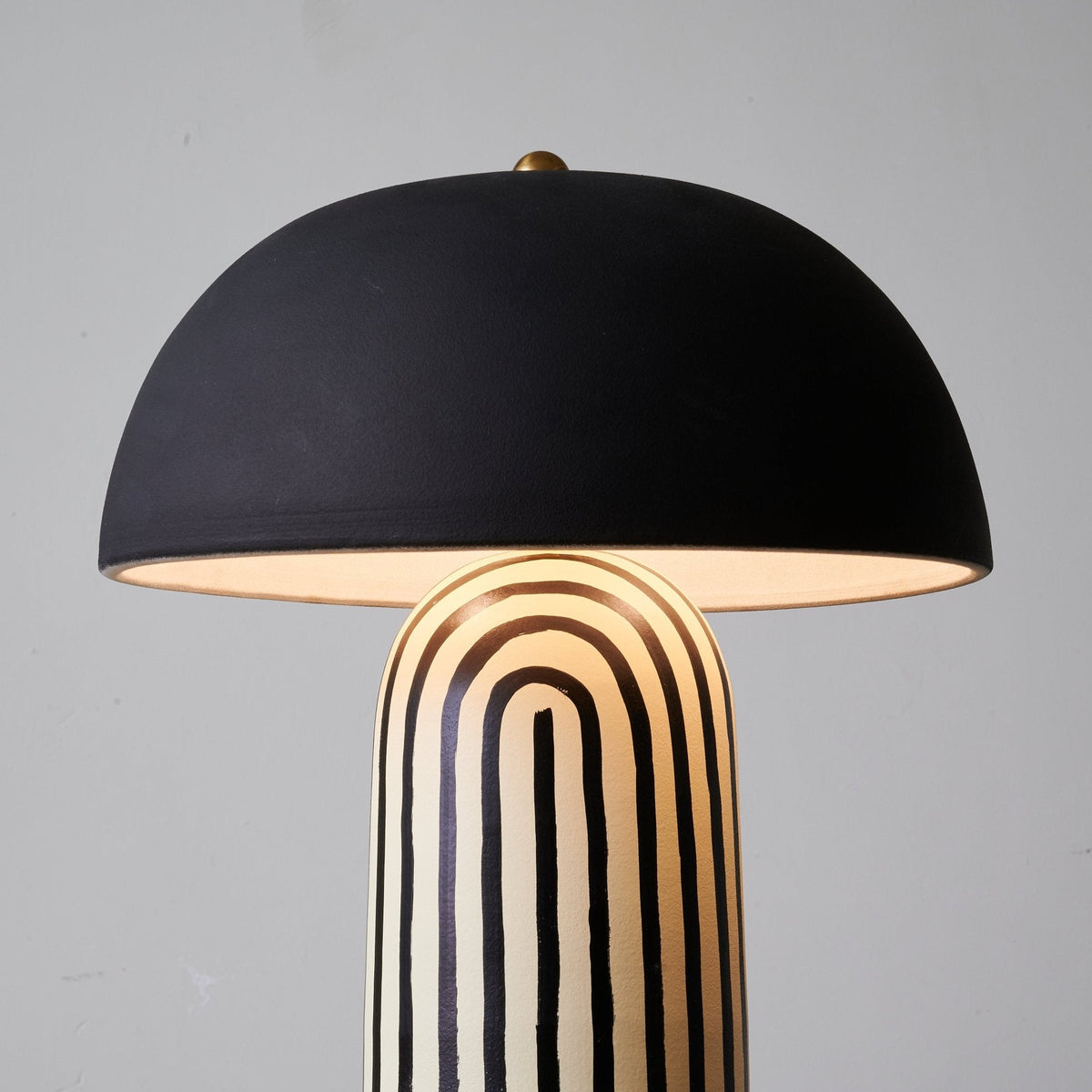 Striped Ceramic Table Lamp with Fabric Shade