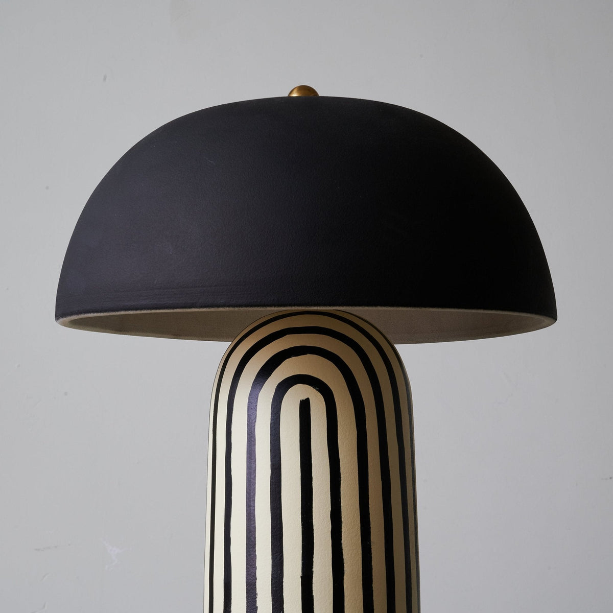 Striped Ceramic Table Lamp with Fabric Shade