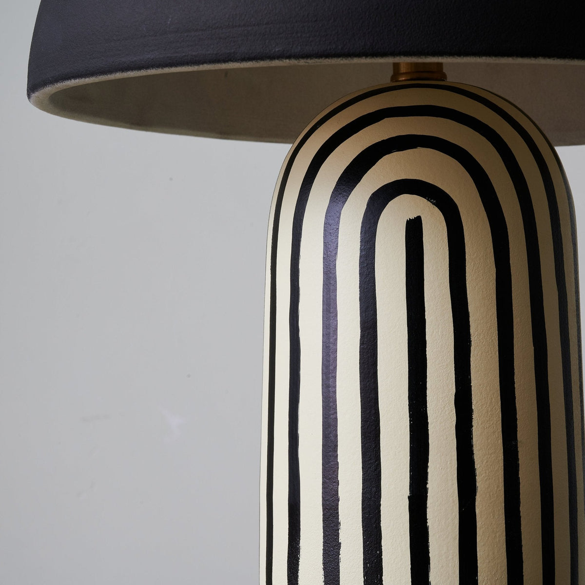 Striped Ceramic Table Lamp with Fabric Shade