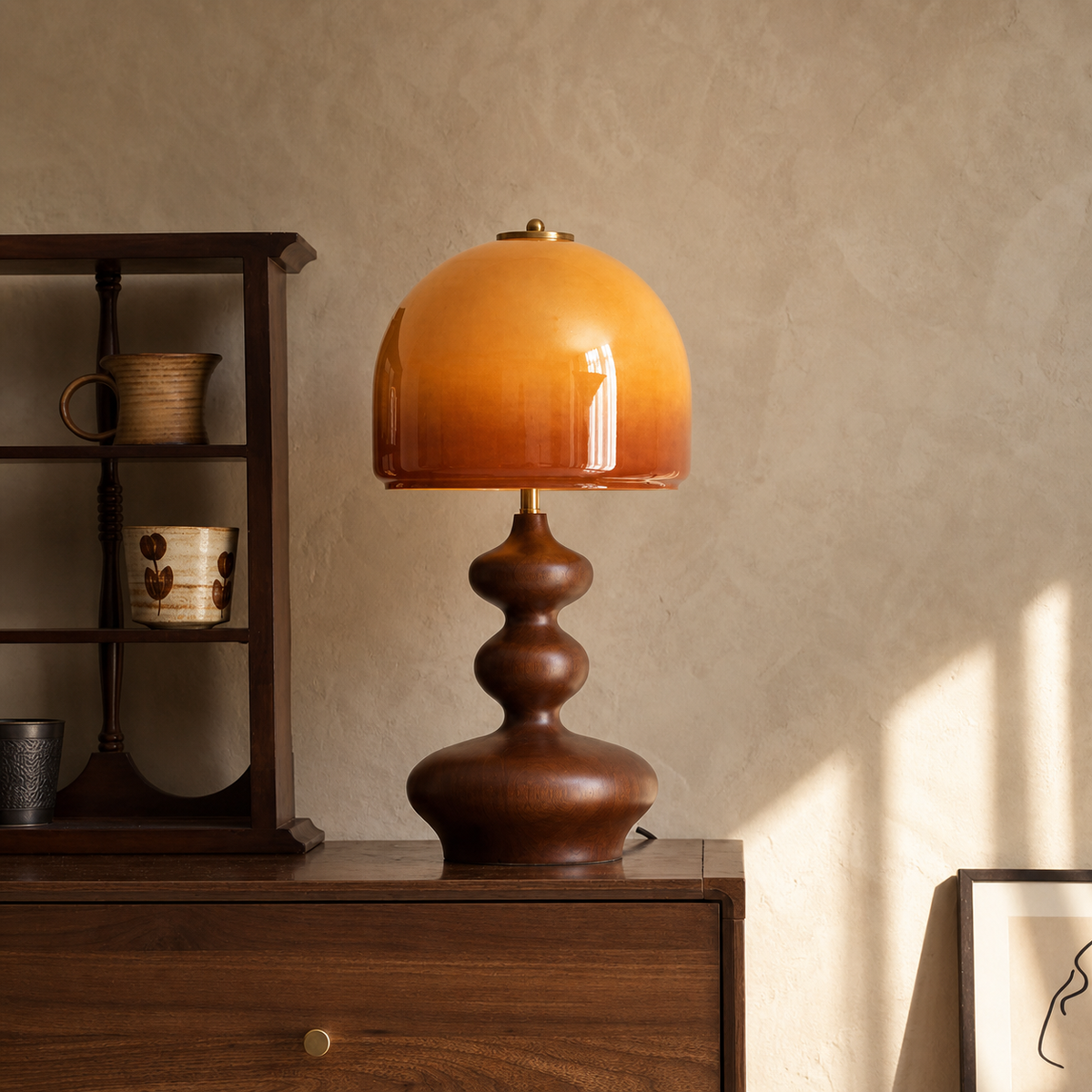 Velora Sculpted Glass Table Lamp