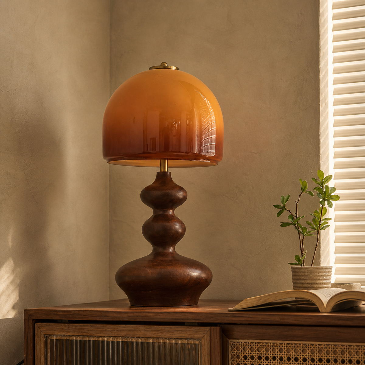 Velora Sculpted Glass Table Lamp