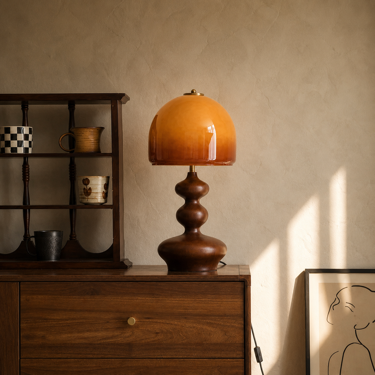 Velora Sculpted Glass Table Lamp