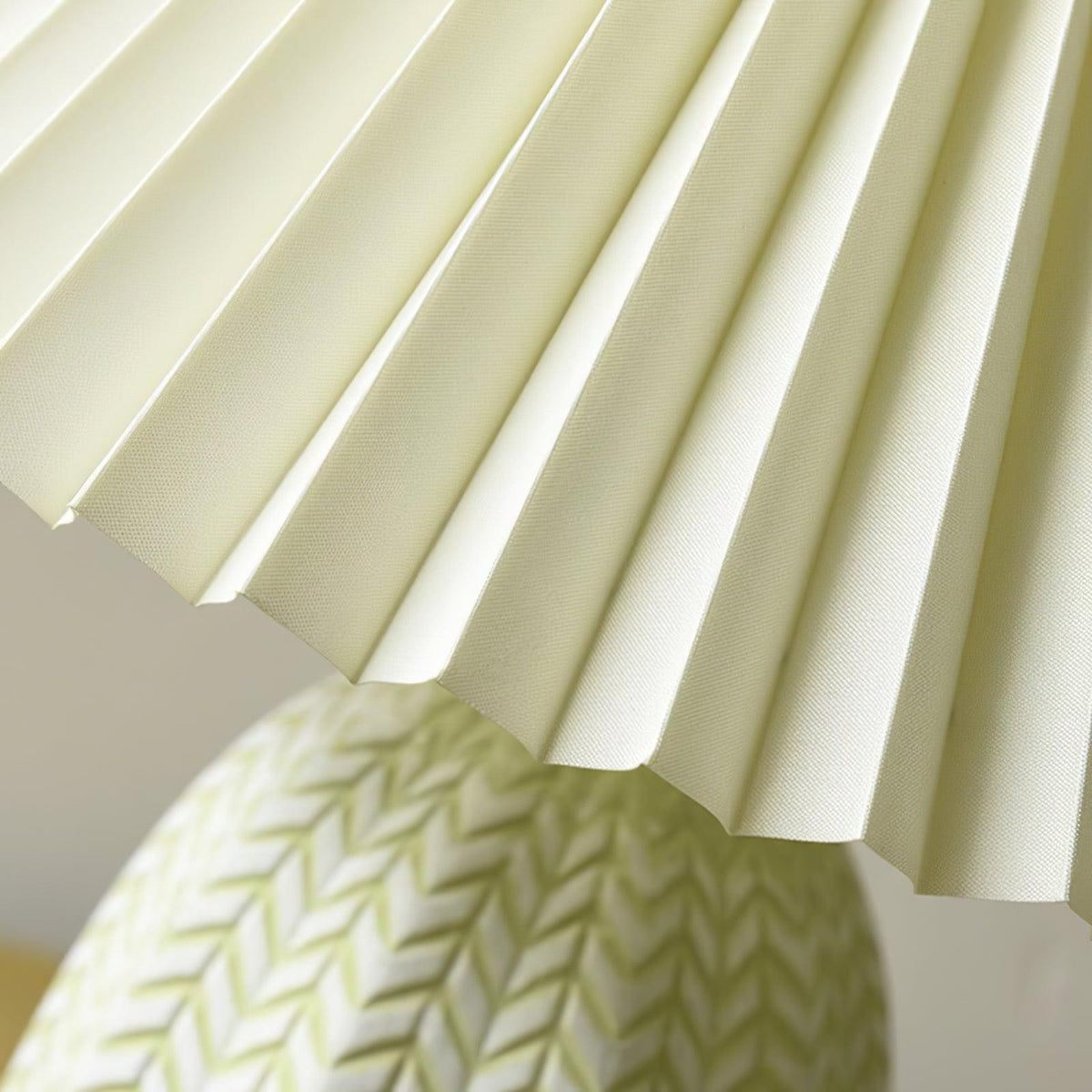Pleated Ceramic Table Lamp with Soft Fabric Shade