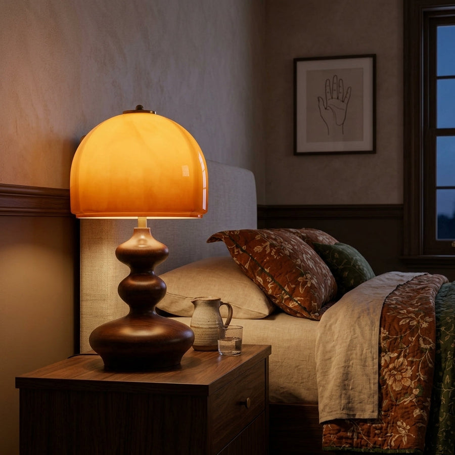 Velora Sculpted Glass Table Lamp