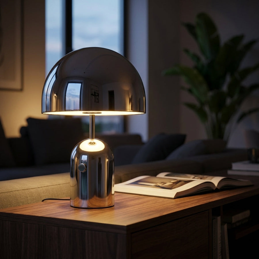 Reflective Dome Table Lamp with Focused Downlight